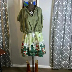 Vintage pleated & printed skirt